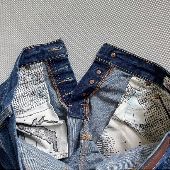 Taylor Stitch Democratic Cone Denim Indigo Dark Denim Frayed Jorts Shorts Sz 30 - Picture 4 of 13